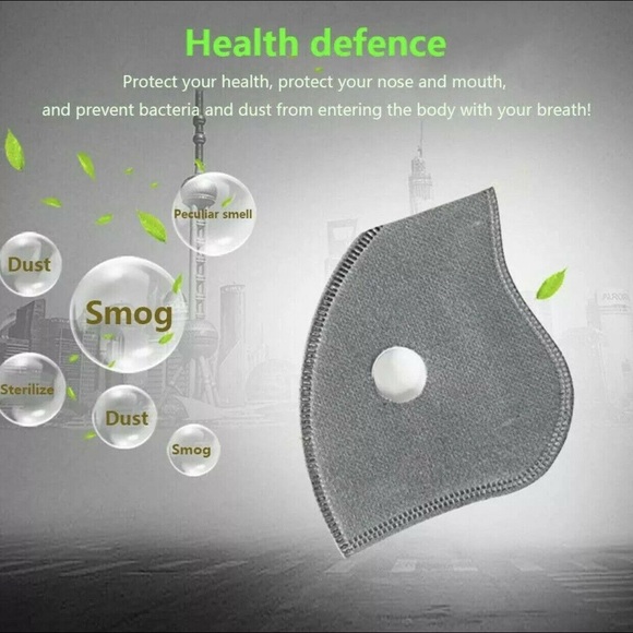 2 face masks 1 white 1 black w5 replaceable filter - Picture 3 of 11